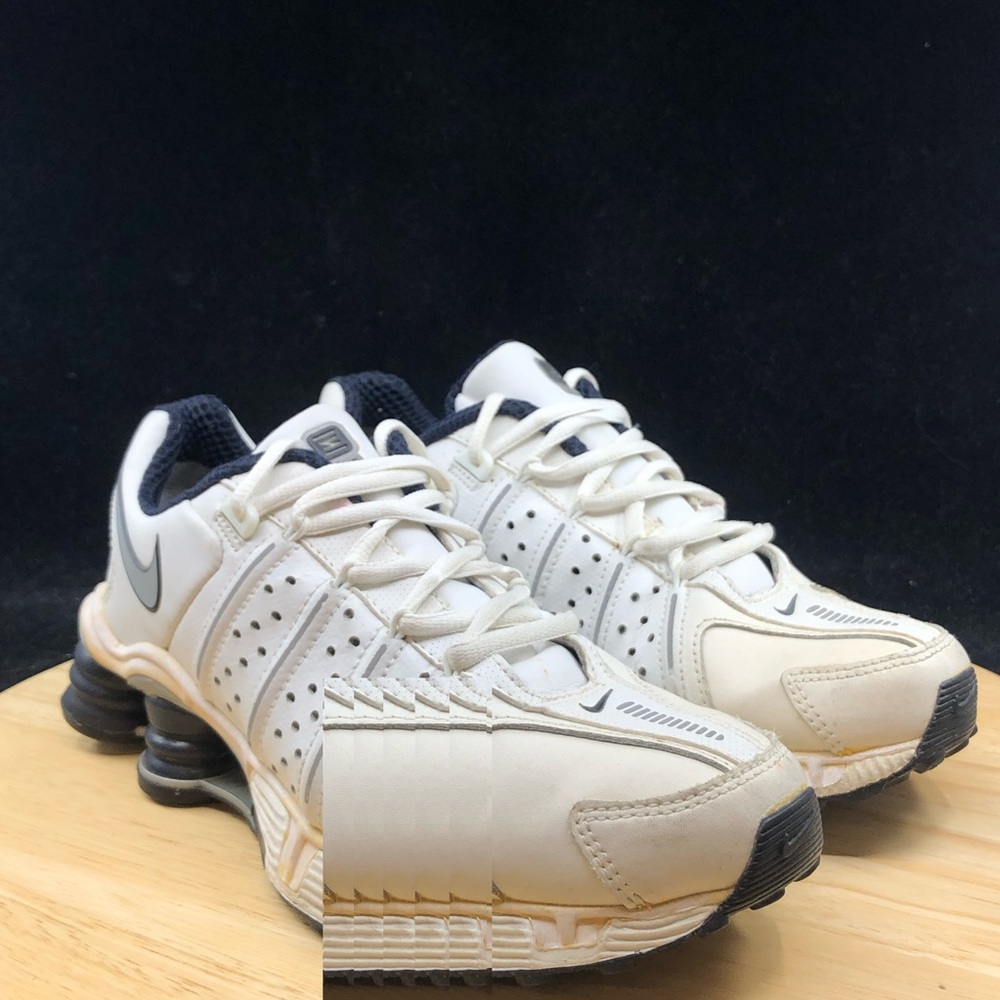 nike shox blue white